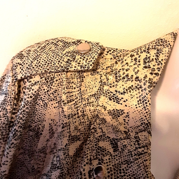 Who's There Python Print Moto Military Jacket Size Large NWOT - Picture 6 of 15